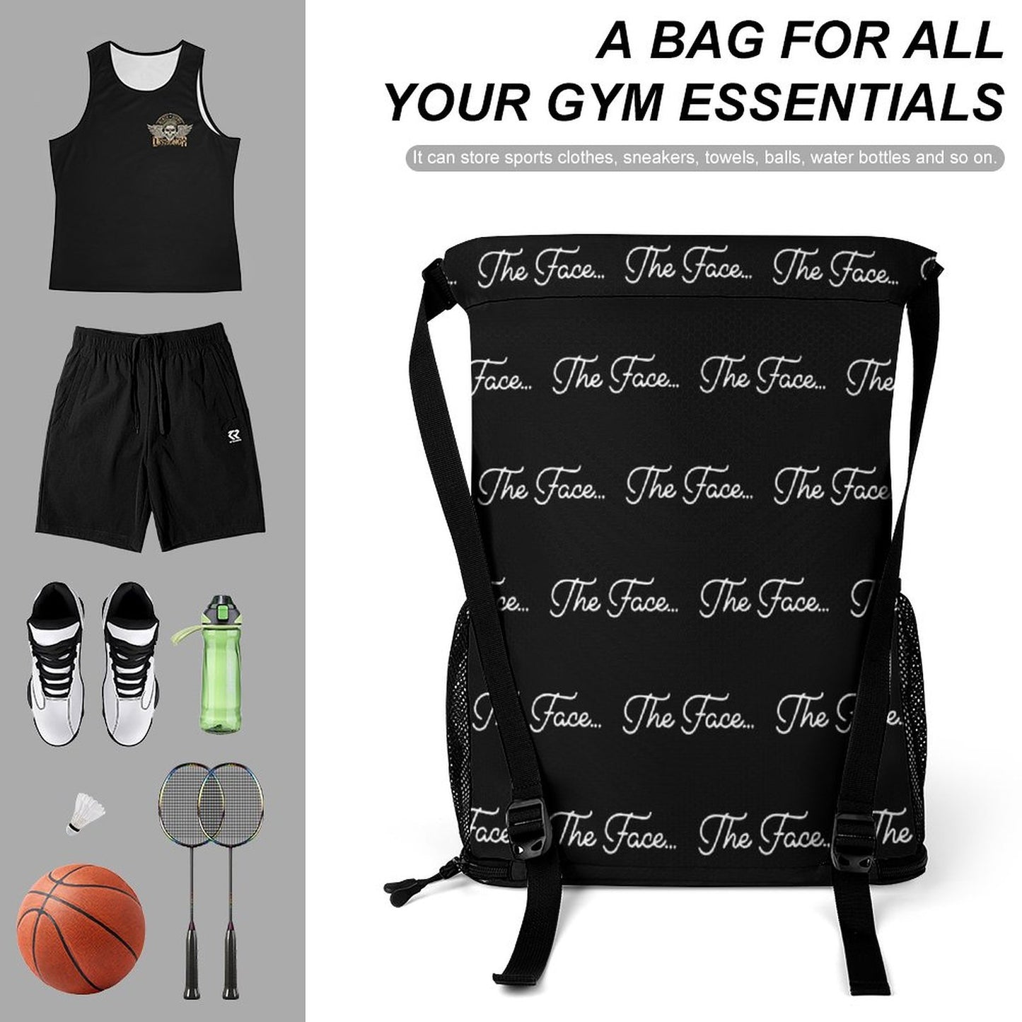 The Face... Waffle Cloth Drawstring Bag