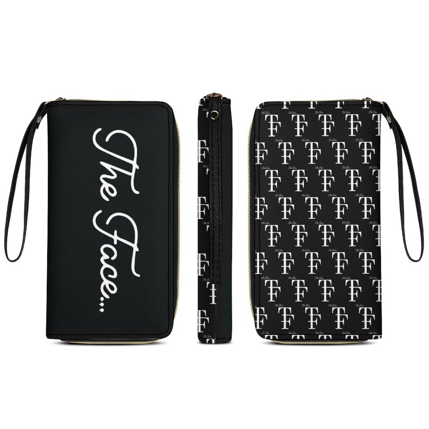 The Face... Leather Wallet with Wristlet Strap
