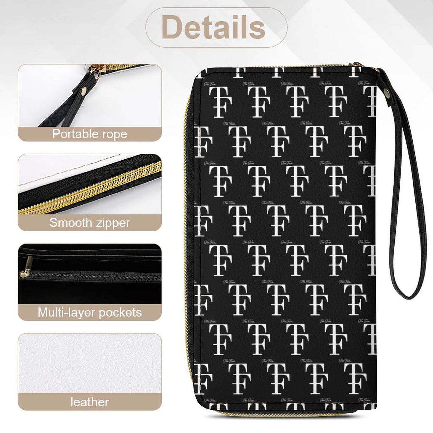 The Face... Leather Wallet with Wristlet Strap