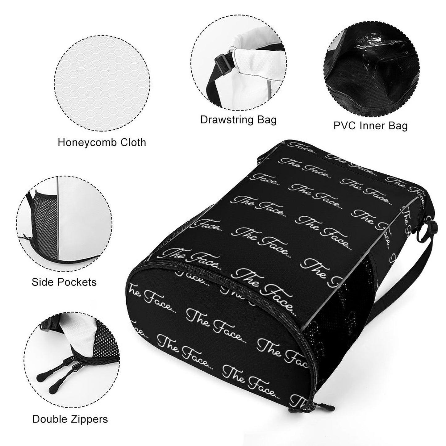 The Face... Waffle Cloth Drawstring Bag