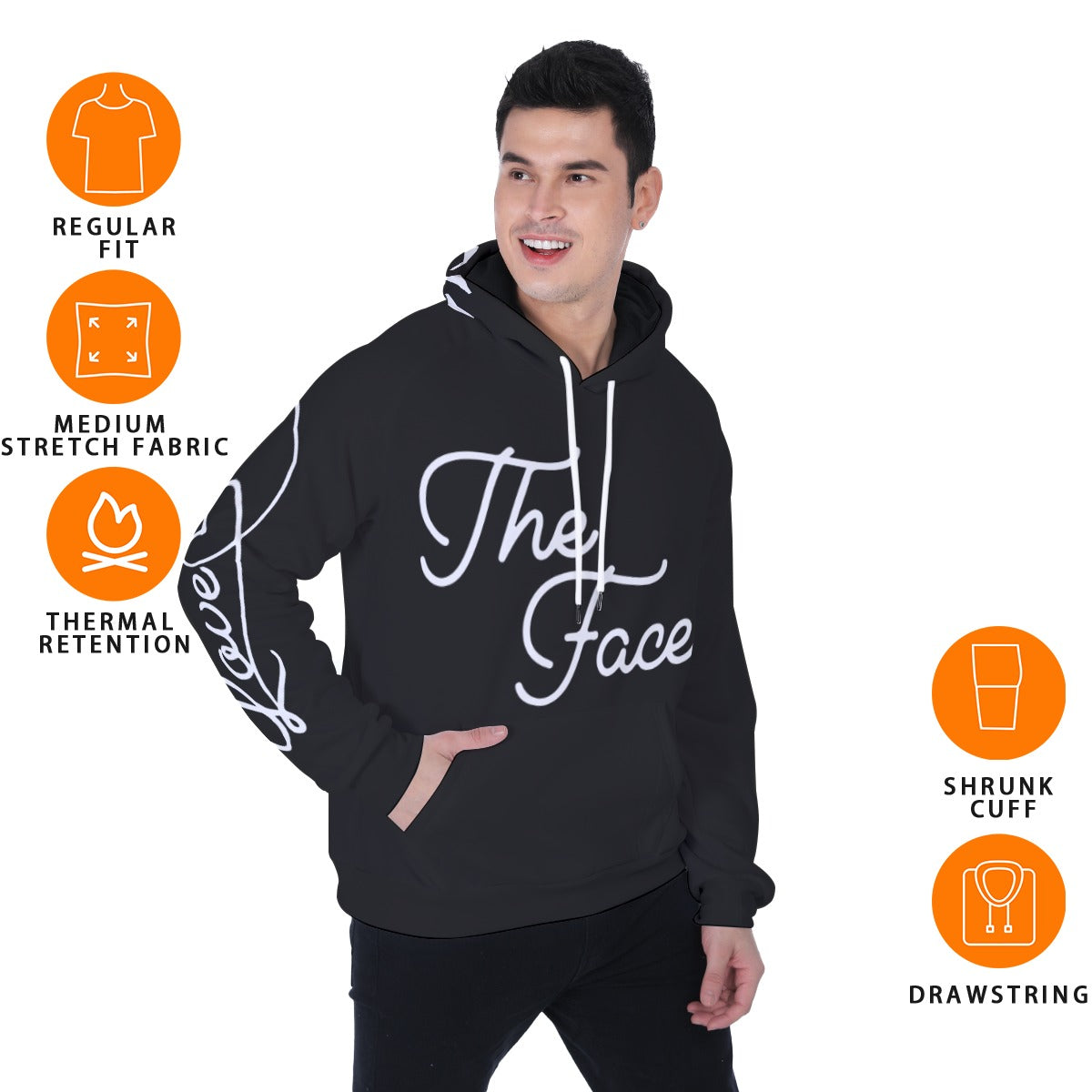 The Face.. Love Men's Heavy Fleece Raglan Hoodie