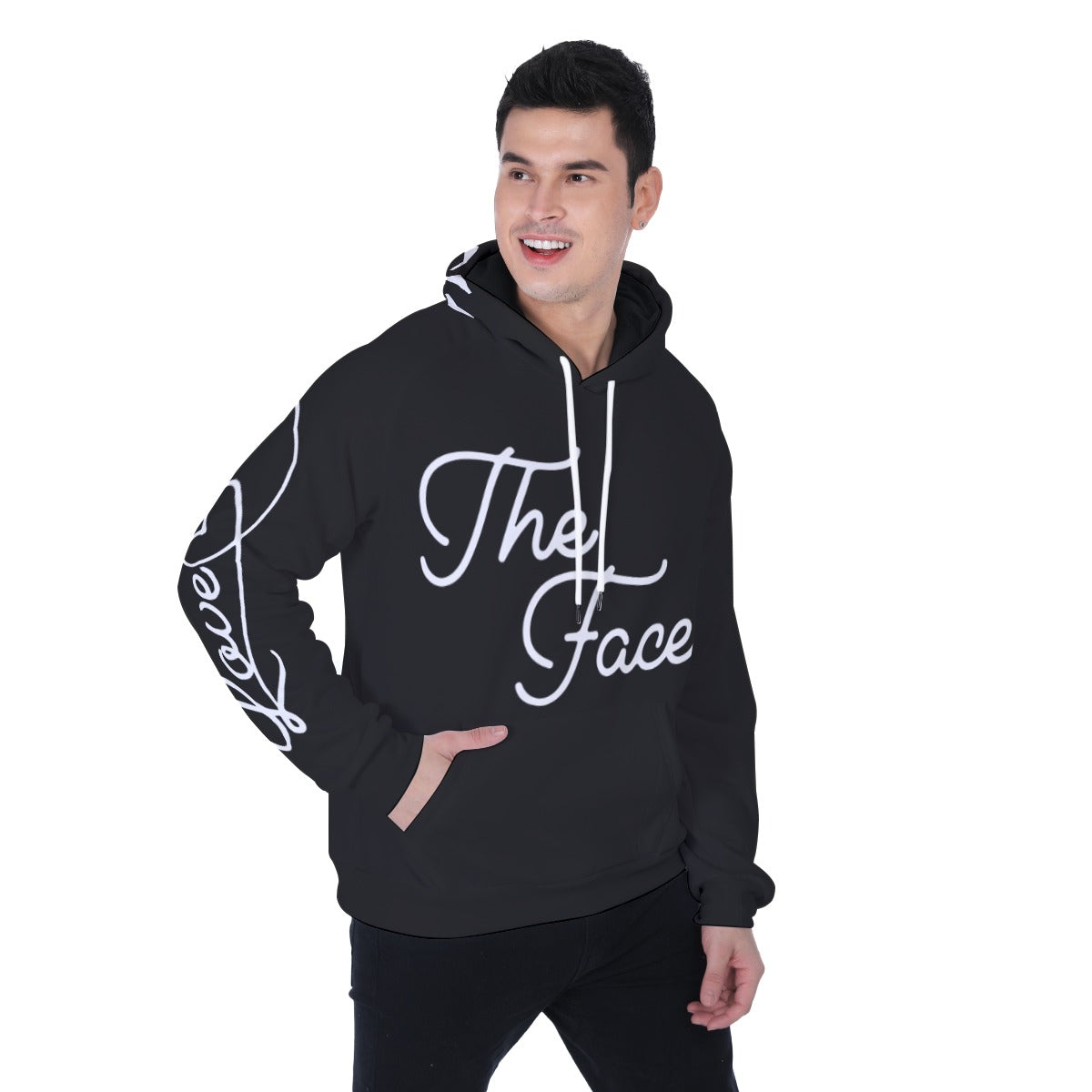 The Face.. Love Men's Heavy Fleece Raglan Hoodie