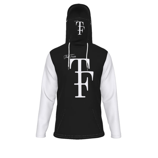 Black/White The Face.... Men's Pullover Hoodie With Mask