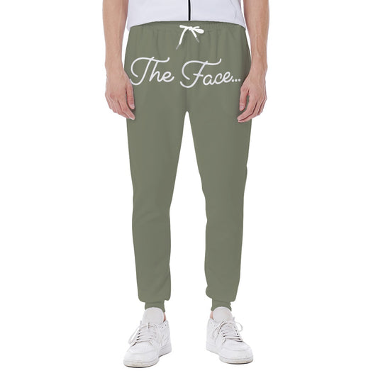 The Face...All-Over Print Men's Sweatpants (Olive)