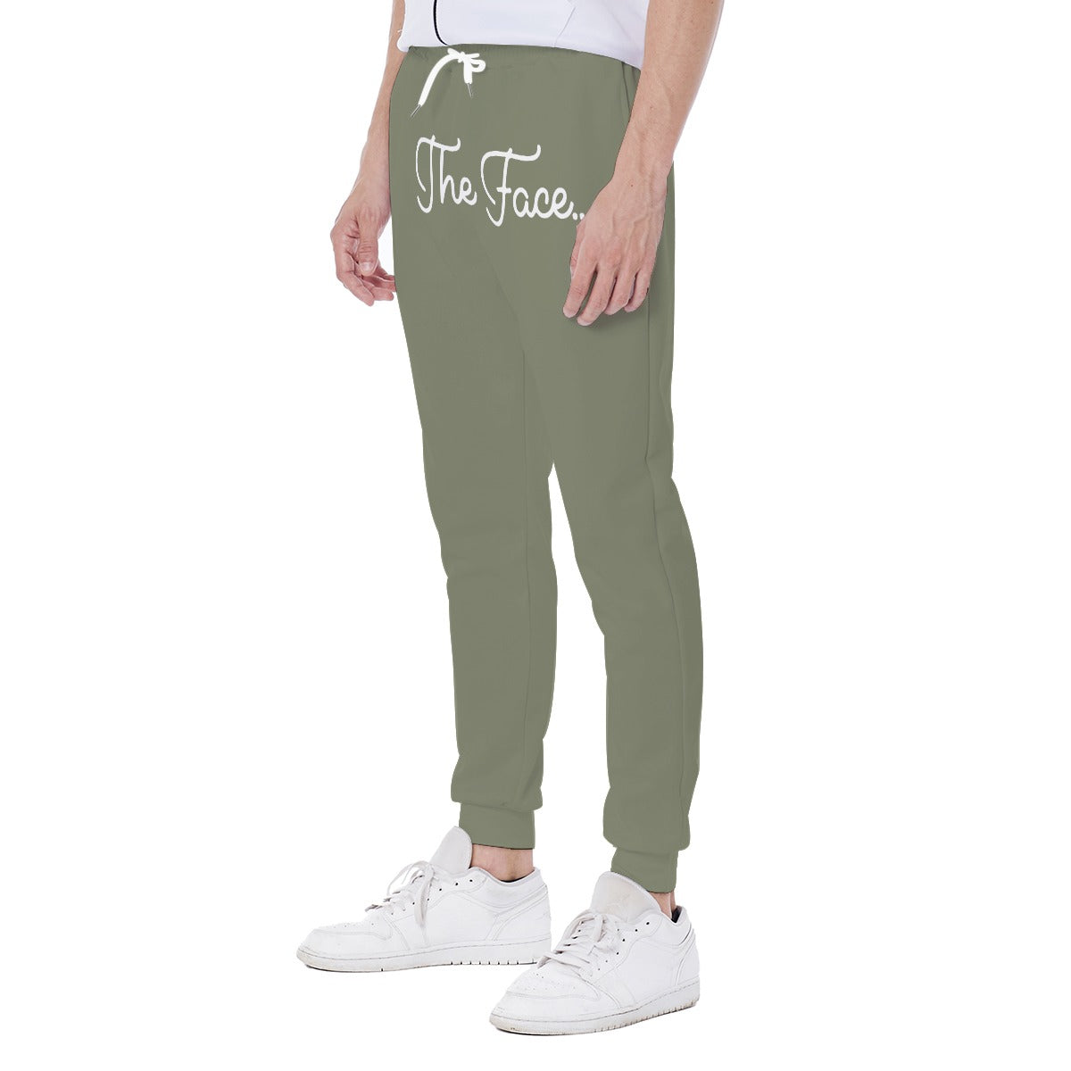 The Face...All-Over Print Men's Sweatpants (Olive)